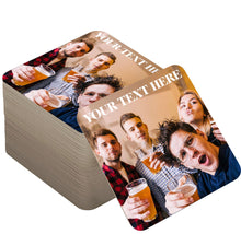 Load image into Gallery viewer, Personalised Beer Mats Photo Coasters - Packs of 48 or 96 - Add Photo & Text