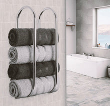 Load image into Gallery viewer, Wall Mounted Chrome Towel Holder Bathroom Storage Rack