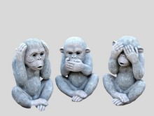 Load image into Gallery viewer, 3 Three Wise Monkeys Outdoor or Indoor 9.5β Garden Ornaments
