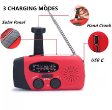 Load image into Gallery viewer, Portable Dynamo Wind-Up, Solar, USB Rechargeable AM FM Radio Torch Powerbank