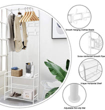 Load image into Gallery viewer, Metal Coat Stand Clothes Shoes Rack Rail 180cm