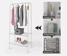 Load image into Gallery viewer, Metal Clothes Garment Rail & Storage Shelves