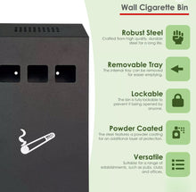 Load image into Gallery viewer, Slim Wall Mounted Outdoor Ashtray Cigarette Steel Bin