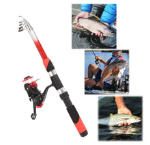 Load image into Gallery viewer, 2.1m Telescopic Fiberglass Fishing Rod & Reel Set Bag Kit