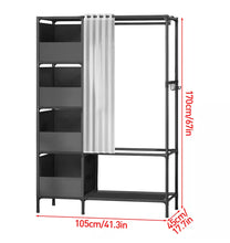 Load image into Gallery viewer, Metal Clothes Rail with Storage Shelves