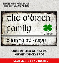 Load image into Gallery viewer, Personalised Family Town & County Retro Metal Sign