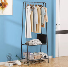 Load image into Gallery viewer, Metal Clothes Garment Rail & Storage Shelves