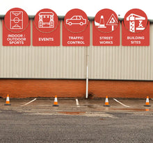Load image into Gallery viewer, 4 x 1-Piece Orange Road Traffic Cone - High Quality Reflective Sleeves