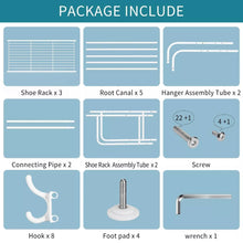 Load image into Gallery viewer, Metal Coat Stand Clothes Shoes Rack Rail 180cm