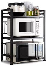 Load image into Gallery viewer, 3 Tier Adjustable Microwave Rack Stand Storage Kitchen Shelf