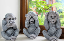 Load image into Gallery viewer, 3 Three Wise Monkeys Outdoor or Indoor 9.5β Garden Ornaments
