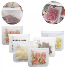 Load image into Gallery viewer, 12 or 24 x Resealable Silicone Food Storage Kitchen Zip lock Bags