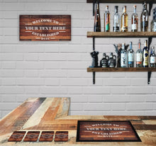 Load image into Gallery viewer, Personalised Home Bar Set Runner, Metal Sign & 4 Coasters