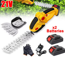 Load image into Gallery viewer, 21V Cordless Mini Hedge Trimmer 2in1 Grass Shear With 2 Batteries