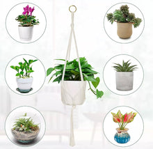 Load image into Gallery viewer, 4 x Macrame Plant Hangers Hanging Pot Holders with Hooks