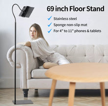 Load image into Gallery viewer, Tablet Floor Stand Gooseneck Holder Mount For 4-11" Phone iPad etc