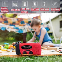 Load image into Gallery viewer, Portable Dynamo Wind-Up, Solar, USB Rechargeable AM FM Radio Torch Powerbank