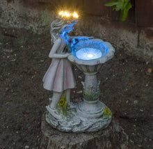 Load image into Gallery viewer, Solar Angel Garden Ornament LED Light Up Wishing Well Fairy Statue