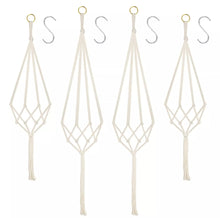 Load image into Gallery viewer, 4 x Macrame Plant Hangers Hanging Pot Holders with Hooks