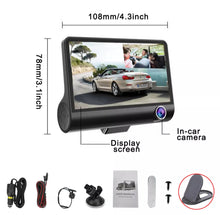 Load image into Gallery viewer, 4" HD 1080P Dash Cam Car Camera Recorder Dual Front and Rear Night Vision