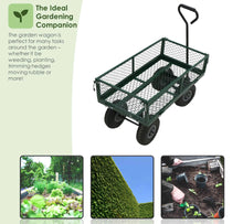 Load image into Gallery viewer, Heavy Duty Metal Green Garden Cart Utility Trolley
