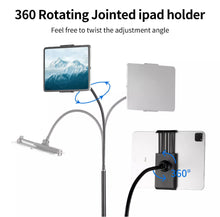 Load image into Gallery viewer, Tablet Floor Stand Gooseneck Holder Mount For 4-11" Phone iPad etc
