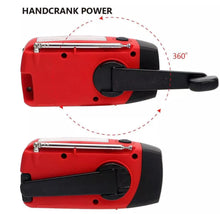 Load image into Gallery viewer, Portable Dynamo Wind-Up, Solar, USB Rechargeable AM FM Radio Torch Powerbank