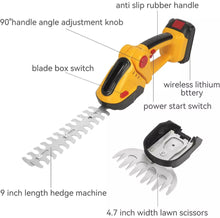 Load image into Gallery viewer, 21V Cordless Mini Hedge Trimmer 2in1 Grass Shear With 2 Batteries