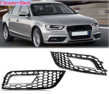 Load image into Gallery viewer, 2 x Fog Light Cover Grills Grilles  Honeycomb For 12-15 Audi A4 B8.5 Black or Black and Chrome