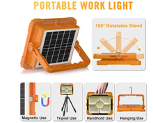 Load image into Gallery viewer, 2000W Rechargeable LED Work Light Solar Portable Floodlight