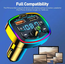 Load image into Gallery viewer, Car Handsfree Bluetooth Kit, FM Transmitter, MP3 Player, USB & Type C Charger
