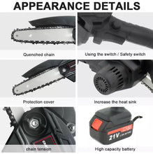 Load image into Gallery viewer, Cordless Mini Chainsaw 4” 6” Wood Cutter 2 Batteries