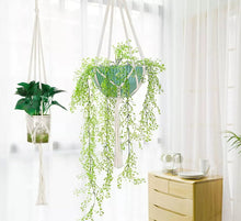 Load image into Gallery viewer, 4 x Macrame Plant Hangers Hanging Pot Holders with Hooks