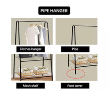 Load image into Gallery viewer, Metal Clothes Garment Rail & Storage Shelves