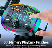 Load image into Gallery viewer, Car Handsfree Bluetooth Kit, FM Transmitter, MP3 Player, USB & Type C Charger