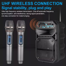 Load image into Gallery viewer, 2x Wireless Microphone UHF Rechargeable Cordless Handheld Mic Karaoke