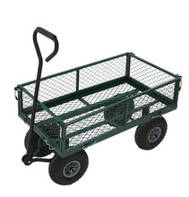 Load image into Gallery viewer, Heavy Duty Metal Green Garden Cart Utility Trolley