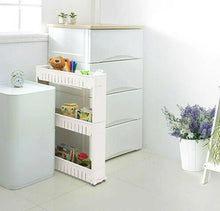 Load image into Gallery viewer, Slide Out Kitchen Trolley Rack Holder Slimline Storage 3 / 5 Shelves on Wheels