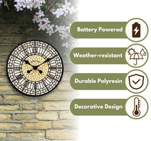 Load image into Gallery viewer, Outdoor Garden Clock 12" Garden Station Wall Clock Big Ben