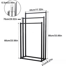 Load image into Gallery viewer, Black or White 3 Tier Free Standing Towel Rail Stand Rack
