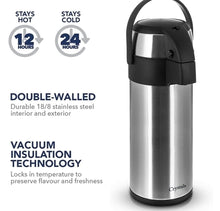 Load image into Gallery viewer, Tea or Coffee Vacuum Air Pot Flask 3 Litre or 5 Litre