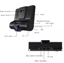 Load image into Gallery viewer, 4" HD 1080P Dash Cam Car Camera Recorder Dual Front and Rear Night Vision