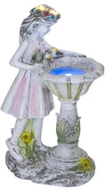 Load image into Gallery viewer, Solar Angel Garden Ornament LED Light Up Wishing Well Fairy Statue