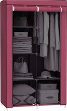 Load image into Gallery viewer, Canvas Wardrobe With Hanging Rail & Shelving