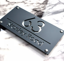 Load image into Gallery viewer, Modern Laser Cut  Personalised Address Plaque House Number Sign