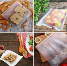 Load image into Gallery viewer, 12 or 24 x Resealable Silicone Food Storage Kitchen Zip lock Bags