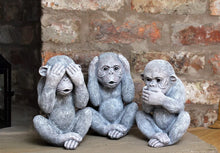 Load image into Gallery viewer, 3 Three Wise Monkeys Outdoor or Indoor 9.5β Garden Ornaments