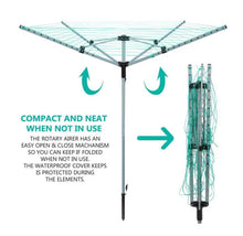 Load image into Gallery viewer, 60 Metre Rotary Airer 4 Arm Clothes Garden Washing Line