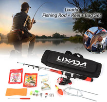 Load image into Gallery viewer, 2.1m Telescopic Fiberglass Fishing Rod & Reel Set Bag Kit