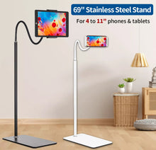 Load image into Gallery viewer, Tablet Floor Stand Gooseneck Holder Mount For 4-11" Phone iPad etc